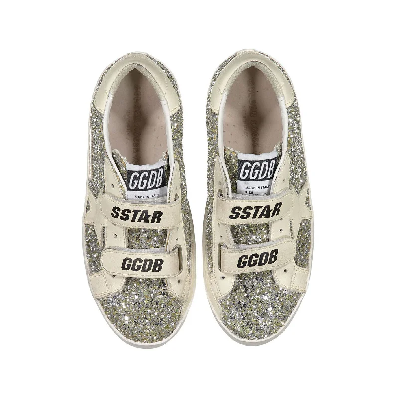 Pet conditioner: used to care for pet hair,Golden Goose Platimnum/Cream Old School Glitter Sneakers