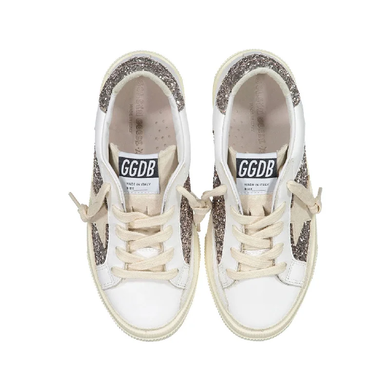 with the functions of decontamination, deodorization, and nourishment.Golden Goose Optic White/Cinder/Seed May Glitter Sneakers