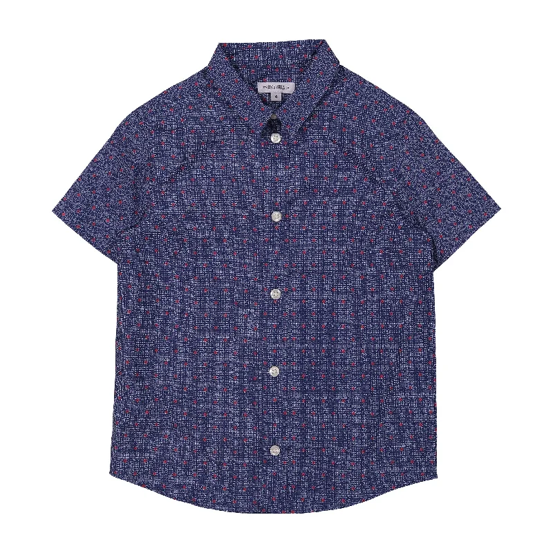 Boys and Arrows Navy Pixel Floral Shirt