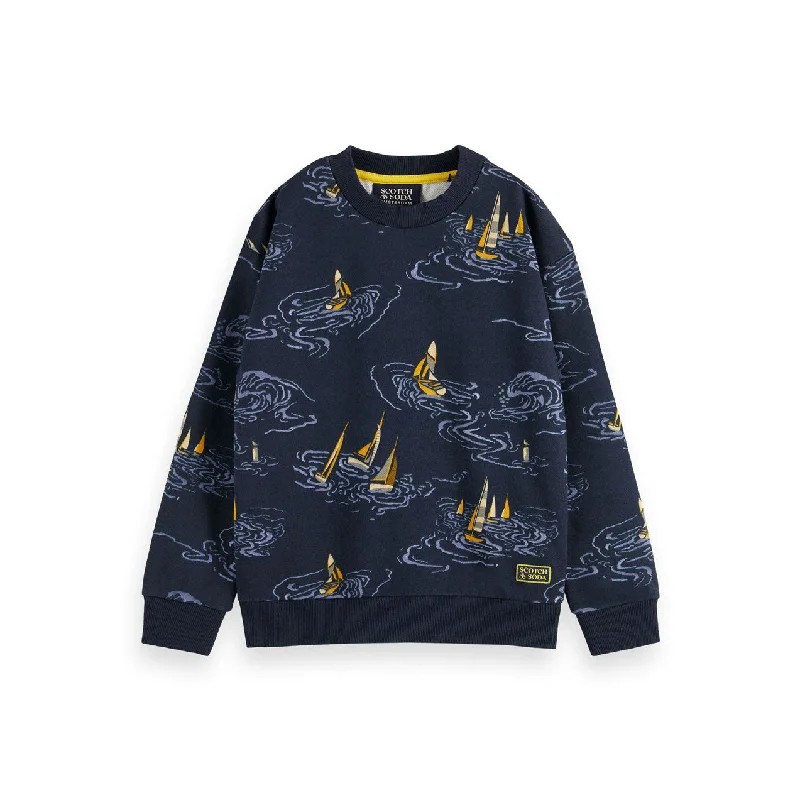 Scotch Shrunk  Sailboats Relaxed Fit Sweatshirt