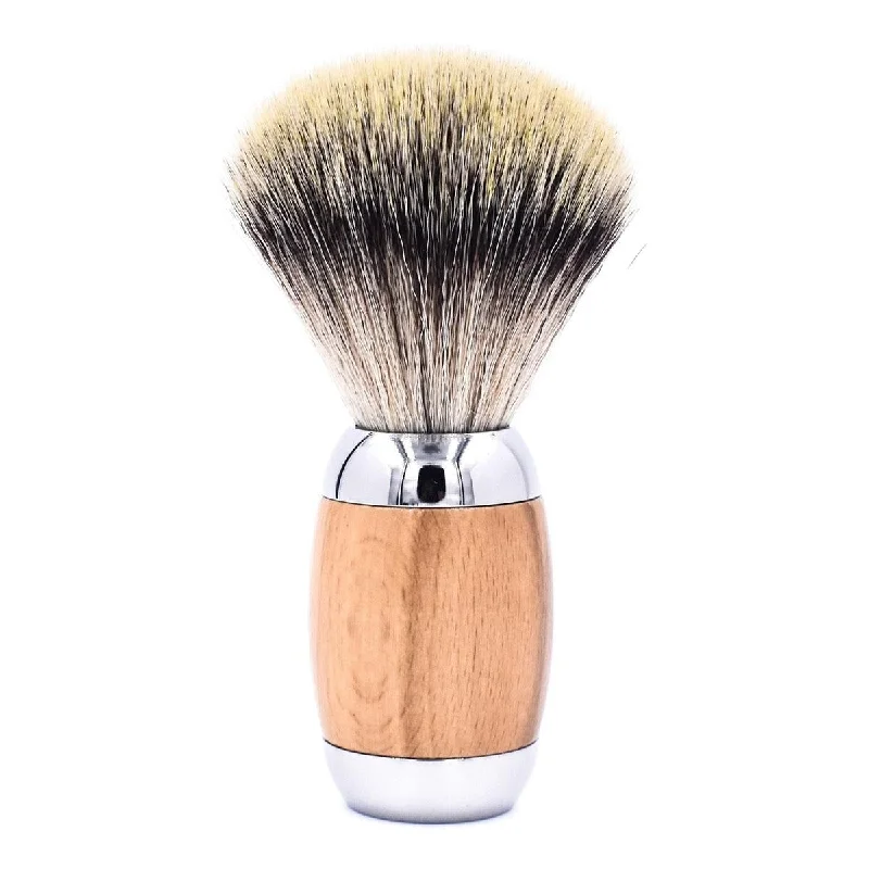 Taconic Wood and Chrome Synthetic Shave Brush  #10081593