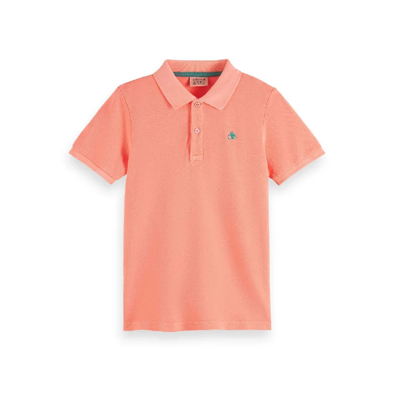 Scotch Shrunk  Neon Coral Pique  Polo