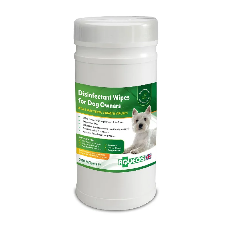 Aqueos Disinfectant Wipes For Dog Owners - 200 Wipes