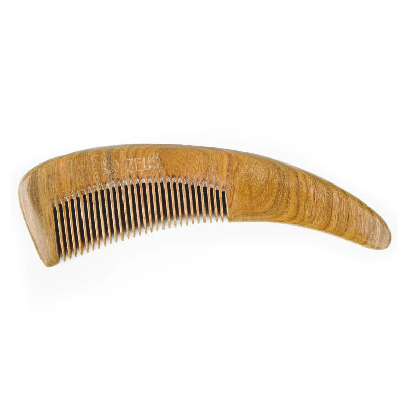 Zeus Large Curved Sandalwood Beard Comb  #10080411